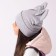 Two-layer hat "Mouse", color gray/bow, size 50-54
