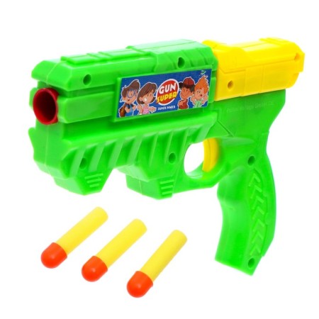 Pistol "Blaster", shoots with soft bullets, Mix color