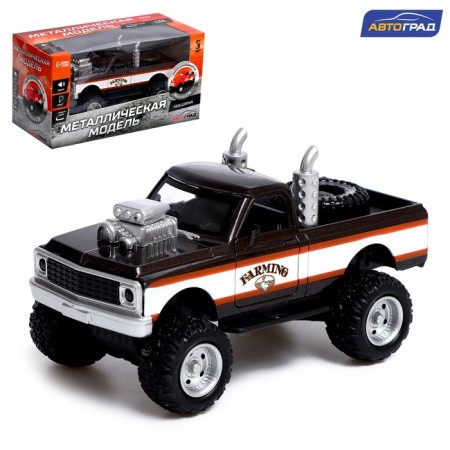 Metal jeep "pickup", doors, inertia, 1:36, light and sound, black color open