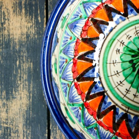 Rishtan ceramics "Patterns" 15 cm, small, mix-2