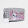 Cosmetic bag with lightning, silver color