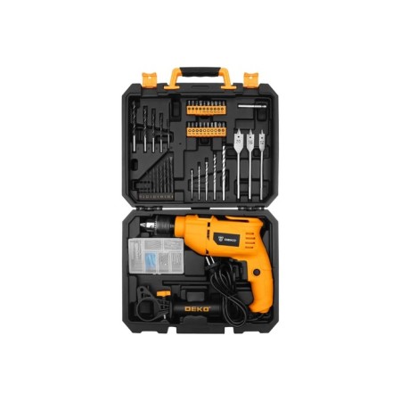 Drill drill DEKO DKID600W, network, case, set of tools 92 items, 48,000 beats/min-1