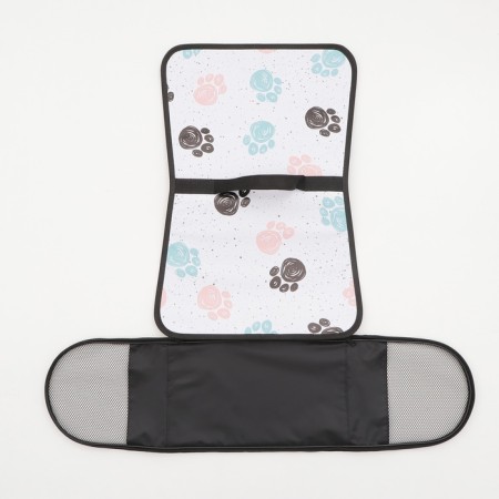 Bag - Frame Animal Carriage, 40 x 25 x 25 cm, white with paws-8