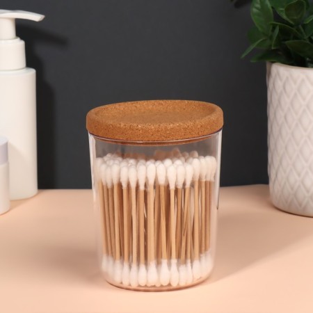 A jar for storing cosmetic accessories "Korely", 8.1 × 8.1 × 10.2 cm, the color is transparent-1