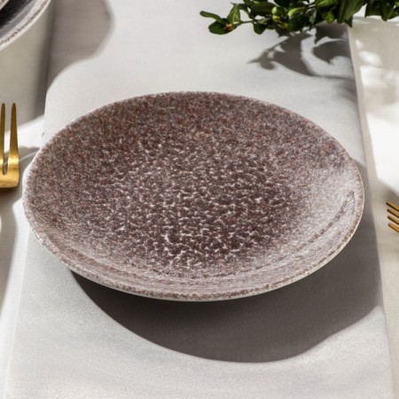 Porcelain plate flat Natur Sand, D = 16.5 cm, brown color-1