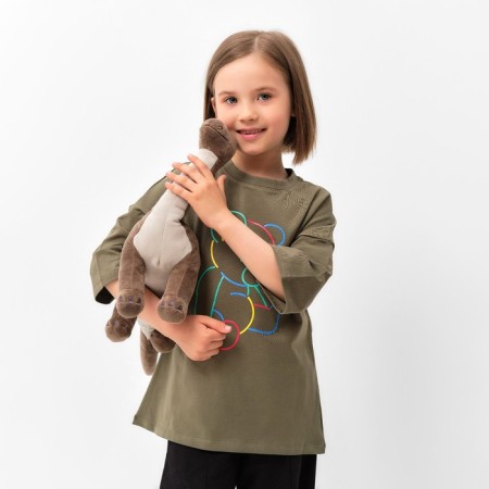 T -shirt Children's Minaku color khaki, height 98-6