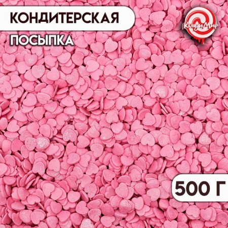 Sprinking sugar decorative "hearts" pink, 500 g