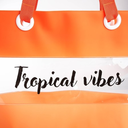 Bag Women's Beach Tropical Vibes, 50x35x11 cm, orange color-3