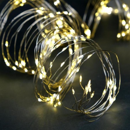 Garland "Curtain" 2.8 × 3 m dew on hooks, with a remote control, IP20, silver thread, 300 LED, glow warm white, 8 modes, USB-1