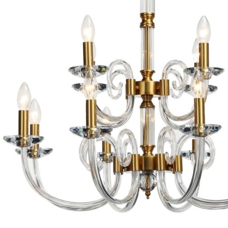 Crystal Crystal Chandelier Glass 12XE14 40W, size 75x75x79-115 cm, bronze color-1