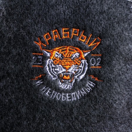 A hat for a bath with embroidery "Brave and Invincible 23.02"-1