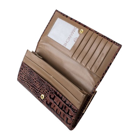 Purse with frame lock Loricata Brun, brown color-1
