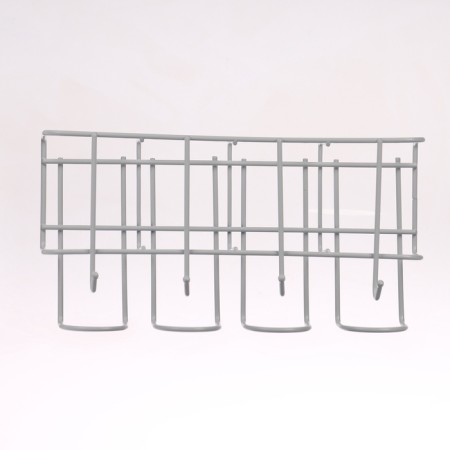 Nasten umbrella stand, with hooks, metal, 7 × 12 × 26 cm, white-2