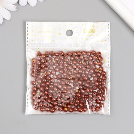 Beads for creativity plastic "Chocolate-brown" set of 200 pcs d = 0.6 cm-3