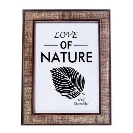 Photo frame plastic 13x18 cm "Wood drawing" with copper stroke 21.5x16.5 cm-5