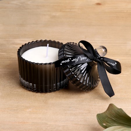 Set of diffuser 100 ml+candle 6x9 cm, black gentleman, black-8
