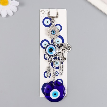 Suspension from the evil eye "Elephant with Flower" 16.5 cm-3