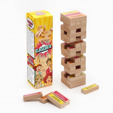 Falling tower, jenga "unforgettable party", 54 bar with a fantami 18+