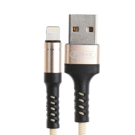 BYZ BC -025, Lightning cable - USB, 5 A, 1.2 m, PD, nylon, golden-1