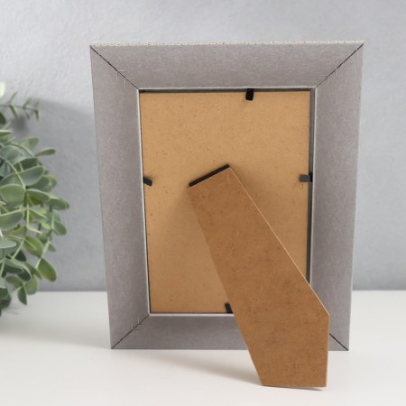 Photo frame plastic 10x15 cm "Weaving beige" Inner silver stroke 20x15 cm-3