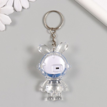 Light light on the ring "Bunny-cosmonaut" blue, flashes LR41x3 pcs 2x4x7 cm-3