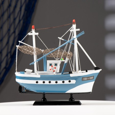 Souvenir ship "Ida", small, blue sides, mesh-9