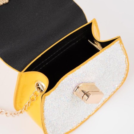 Baby bag on the castle, long chain, yellow color-2