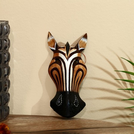 Mask "Zebra" Albezia 19x9x4 cm