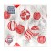 New Year's napkins Paper Home Collection "Red toys on silver", 3 layers, 33x33 cm, 20 pcs