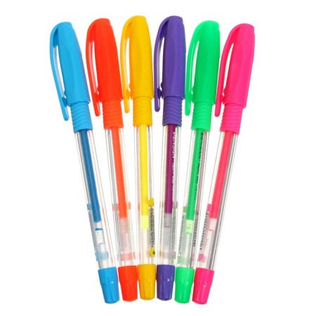 Gel pen Pensan Neon Gel, neon ink, 1.0 mm node, letter line 0.5 mm, rubber holder, mix