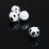 Panda ceramic bead, 1.2 × 1.2 × 1.2 cm, (set 4 pcs.), The color is white-black