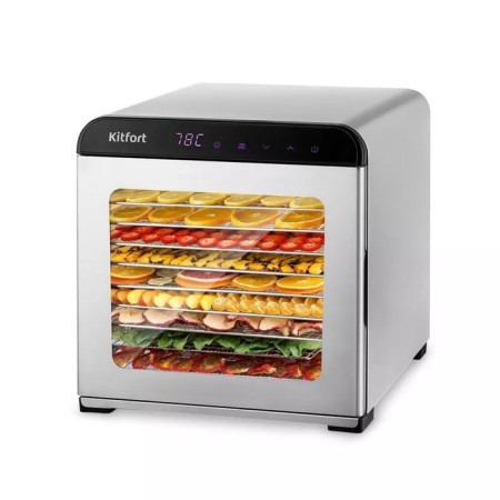 Sushilka for vegetables and fruits KitFort KT-1947, 800 W, 11 tiers, silver-black