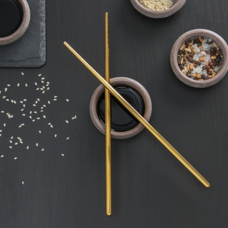 Bacchette sushi sticks, length 21 cm, gold color-2