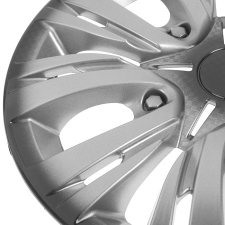 Wheel caps R13 "Lyon", silver-black carbon-2