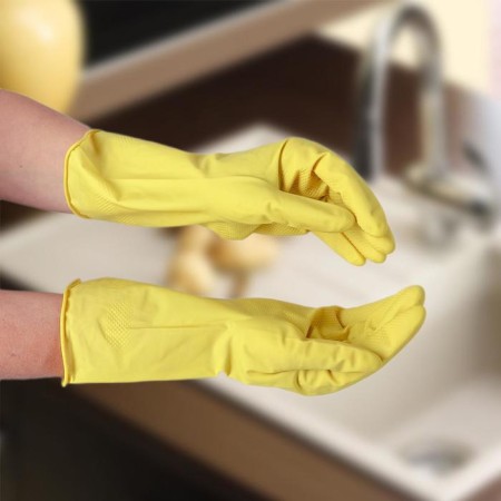 Gloves of household rubber shares, size m, 40 g, color mix-7