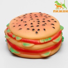 Игрушка пищащая "Гамбургер с салатом" для собак, 9,5 см