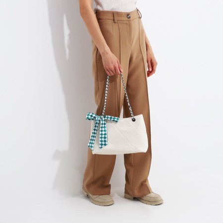 Zipper bag with lightning, white color-6