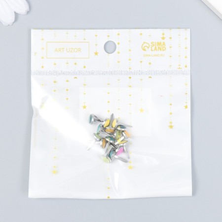 Brads for scrapbooking "Drops of paint" Set 15 pcs mix 1.3x0.5x0.5 cm-4