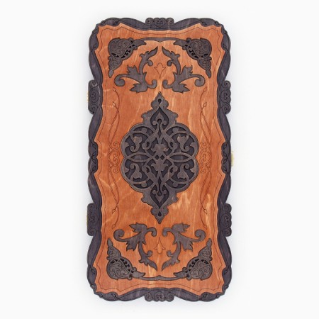 Wooden backgammon carved large "pattern", 45 x 45 cm-7