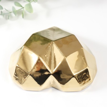 Souvenir Ceramics "Heart 3d Branch" Gold 15x15x5 cm-3