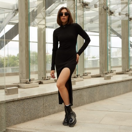 Women's dress with a cut Mist p. 44, black-7