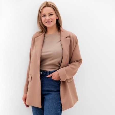 Female jacket, beige color, size 56-3