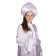 Snegurochka carnival costume, satin, fur coat flared up with snowflakes, kokoshnik, mittens, rn 42