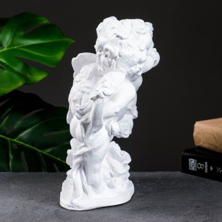 Figure "Angel and Fairy with Rosa" White 12x26x24cm-1
