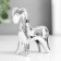 Souvenir ceramics "Horse with a head lowered" silver 2.5x6.5x7 cm