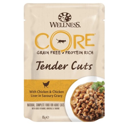 Wet Core Tender Cuts food for cats, chicken/chicken liver, slicing in sauce, spider, 85 g 752795