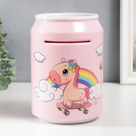 Piggy bank Plastic "Bank. Unicorn" code castle, sound aa pink 15x21 cm