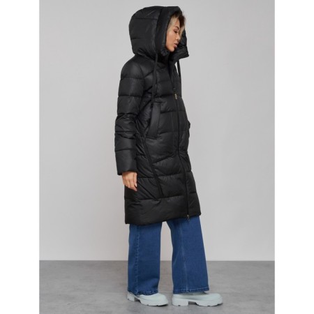 Coat insulated winter female, size 42, black color-5