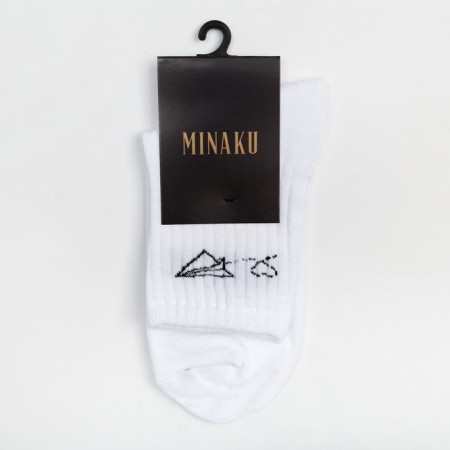 Women's socks minku "Airplane", white color, size 38-39 (25 cm)-2