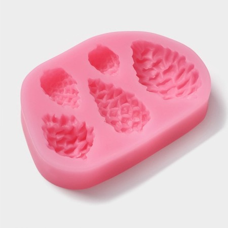 Silicone Mold "cones", 10.2 × 7 × 1.6 cm, pink color-2